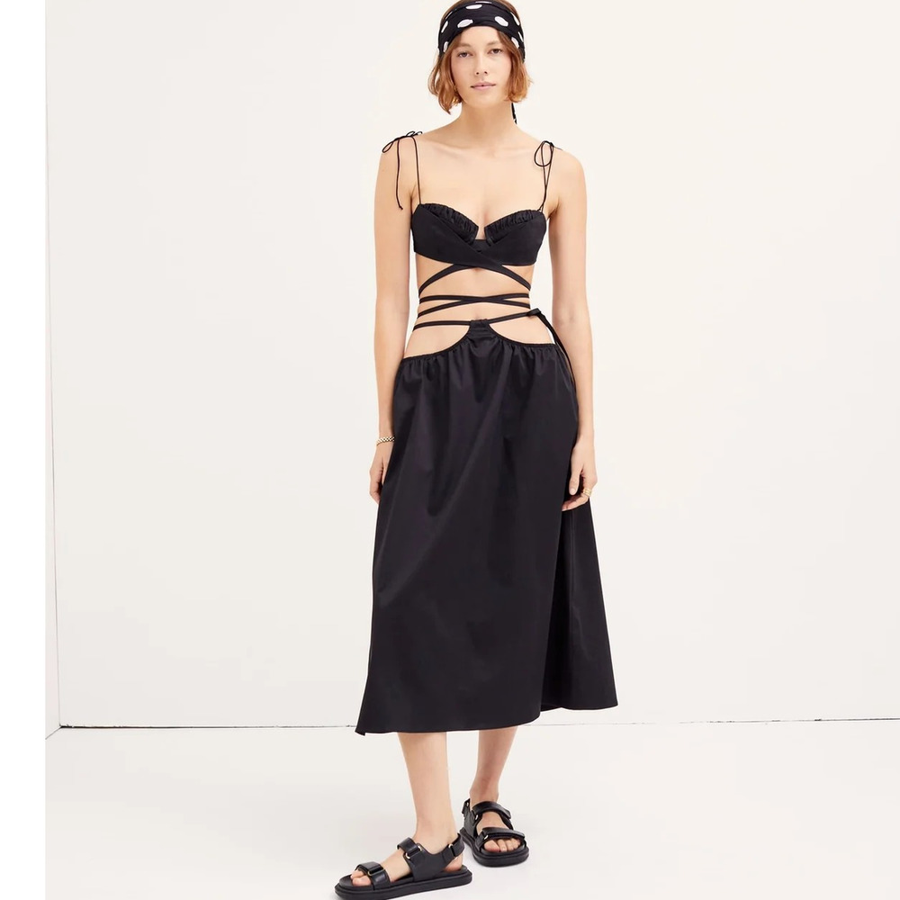 Free People FOR LOVE AND LEMONS Marley Bra Top MEDIUM Black - Picture 3 of 7